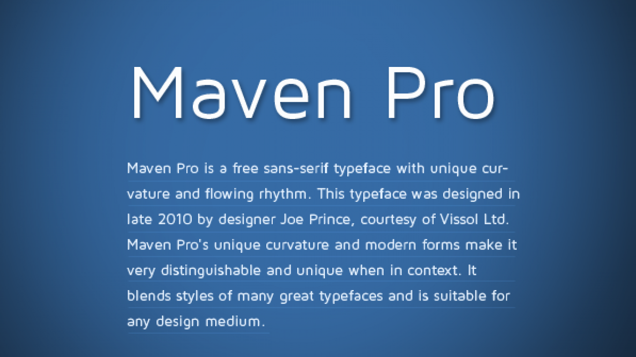 Maven Pro Fresh New Sans Serif Font Beautiful Pixels