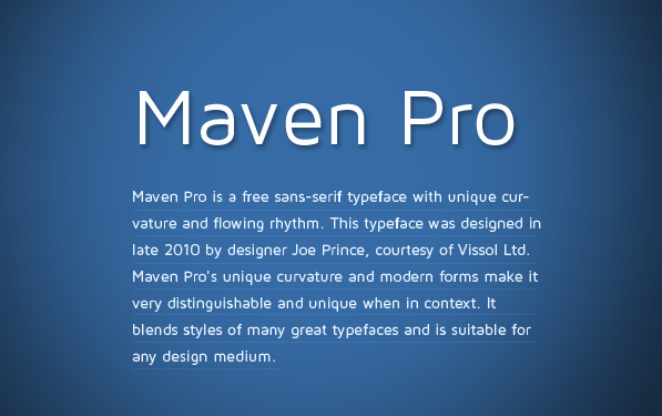 Maven Pro: Fresh new sans-serif font