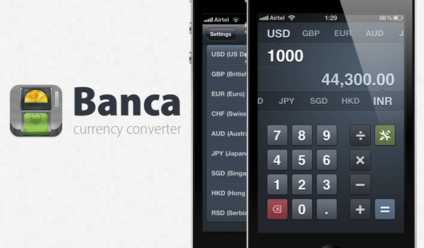 Banca — A Beautiful Currency Convertor