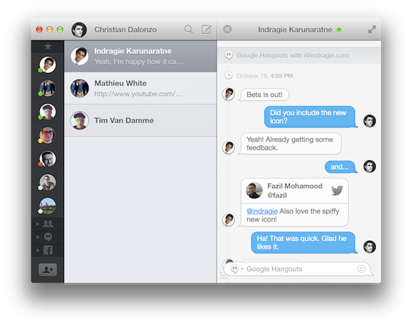 google hangouts separate window for mac