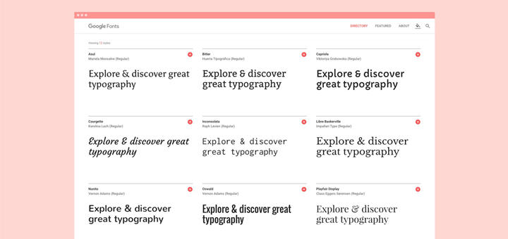 The All New Google Fonts Website • Beautiful Pixels