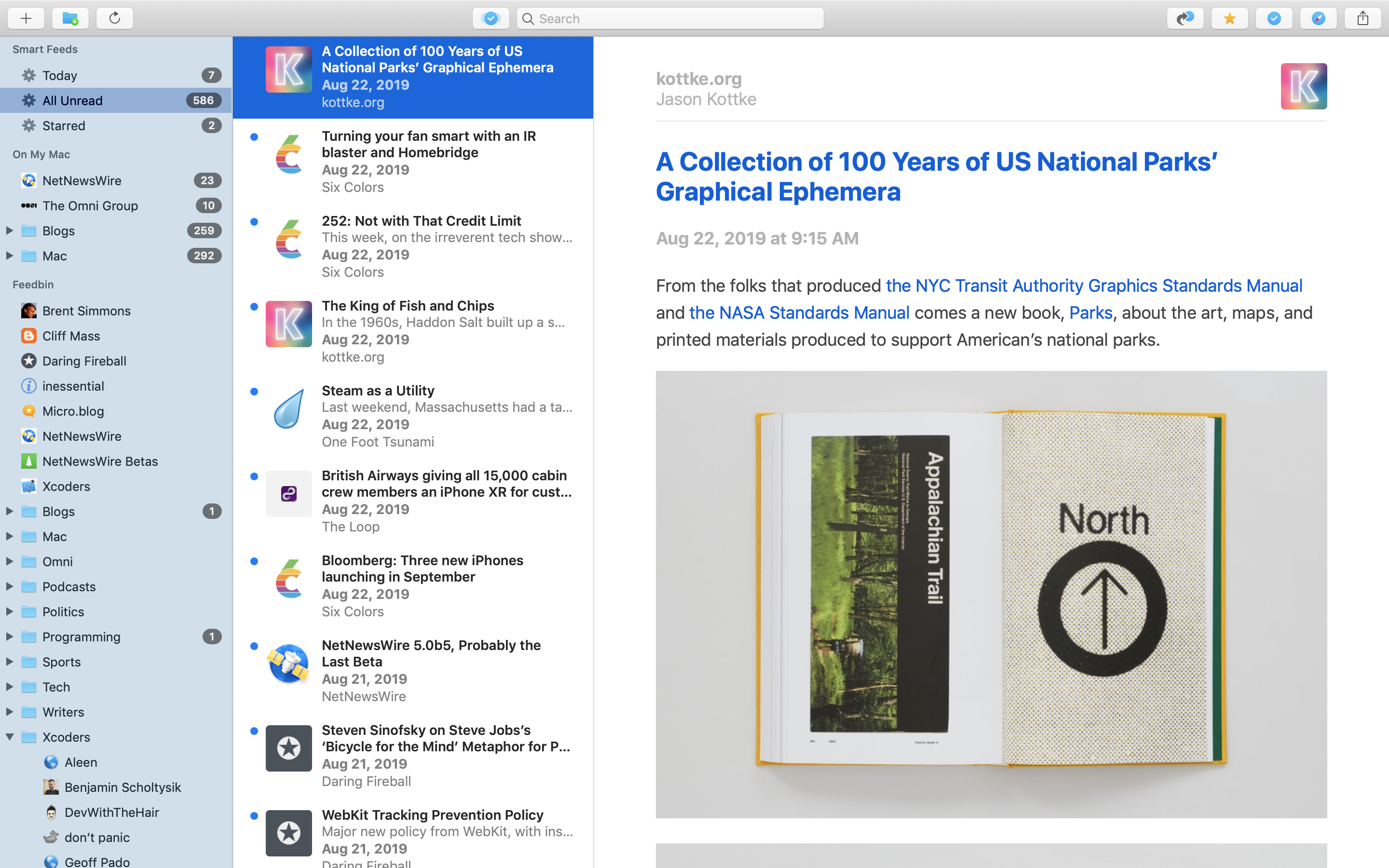 NetNewsWire 5.0 for Mac Light Theme Screenshot